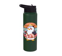 Just Chill Penguin Tropical Vacation Penguin Lover Summer Stainless Steel Insulated Water Bottle