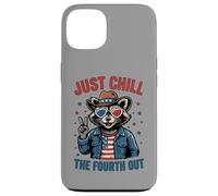 Just Chill The Fourth Out Patriotic Raccoon Meme Case for iPhone 13
