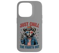 Just Chill The Fourth Out Patriotic Raccoon Meme Case for iPhone 14 Pro