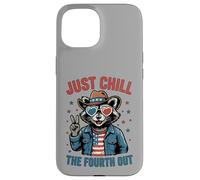 Just Chill The Fourth Out Patriotic Raccoon Meme Case for iPhone 15