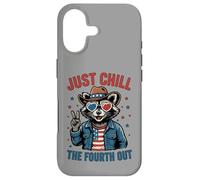 Just Chill The Fourth Out Patriotic Raccoon Meme Case for iPhone 17