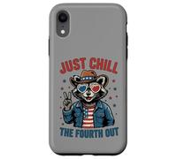 Just Chill The Fourth Out Patriotic Raccoon Meme Case for iPhone XR
