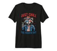 Just Chill The Fourth Out Patriotic Raccoon Meme Premium T-Shirt