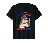 Just Chill The Fourth Out USA Bulldog 4th of July T-Shirt