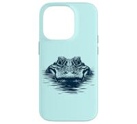Just Chillin' Gator - Minimal Alligator Eyes Over Water Case for iPhone 14 Pro