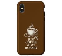 Just Coffee And My Rosary Catholic Prayer Morning Graphic Case for iPhone X/XS