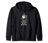 Just Coffee And My Rosary Catholic Prayer Morning Graphic Zip Hoodie