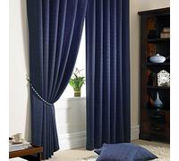 Just Contempo 46x72 inches Washable Jacquard Tape Top Lined Curtains, with Matching Cushions, Navy