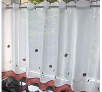 Just Contempo Café Kitchen Nets Voile Curtain Panel, Fabric, Red Bird, 60 x 24 inches