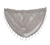 Just Contempo Crystal Beaded Slot Top Voile Swag, Silver/Grey, 22 x 18-Inch