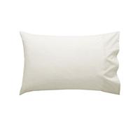 Just Contempo JC Pack of 2 Percale Plain Pillow Cases, Non Iron Easycare, Cream, Polyester-Cotton, Single