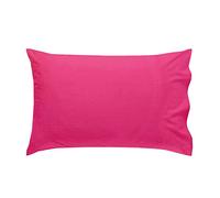 Just Contempo JC Pack of 2 Percale Plain Pillow Cases, Non Iron Easycare, Hot Pink, Polyester-Cotton, Single