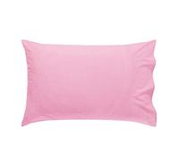 Just Contempo Non-Iron Easycare Percale Plain Pillow Cases, Pink, Pack of 2
