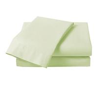 Just Contempo Plain Percale Fitted Sheet, Double, Light Green