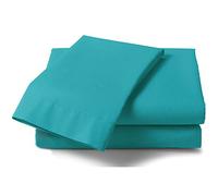 Just Contempo Plain Percale Fitted Sheet, Double, Teal