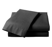 Just Contempo Plain Percale Fitted Sheet, Single, Black