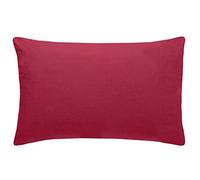 Just Contempo Plain Percale Pillow Case, 50 x 75 cm - Burgundy Red, Pack of 2