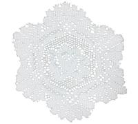 Just Contempo Traditional Lace Round Doily, White, 12 inches, Polyester, White-12x12 inch, 12x12