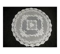 Just Contempo Traditional Lace Round Table Cloth, Cream, 36-Inch