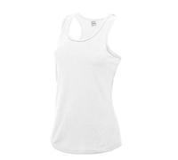 Just Cool Girlie Fit Sports Ladies Vest / Tank Top (S) (Arctic White)