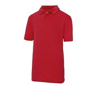 Just Cool Kids Unisex Sports Polo Plain Shirt (9-11) (Fire Red)