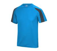 Just Cool Men's Contrast Cool Sports Plain T-Shirt in Blue | Size: XL Just Cool Blue XL