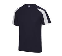 Just Cool Men's Contrast Cool Sports Plain T-Shirt in Navy | Size: 2XL Just Cool Navy 2XL