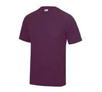 Just Cool Mens Performance Plain T-Shirt Plum L