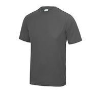 Just Cool Mens Performance Plain T-Shirt (S) (Charcoal)