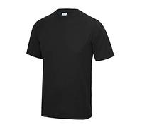 Just Cool Mens Performance Plain T-Shirt (S) (Jet Black)