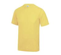 Just Cool Mens Performance Plain T-Shirt (S) (Sherbet Lemon)