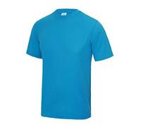 Just Cool Men's Performance Plain T-Shirt Sapphire Blue XL