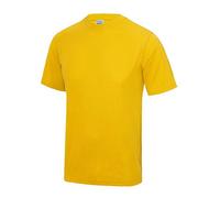 Just Cool Men's Performance Plain T-Shirt – Gold – XS