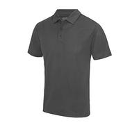 Just Cool Mens Plain Sports Polo Shirt (L) (Charcoal)