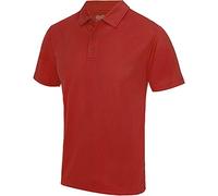 Just Cool Mens Plain Sports Polo Shirt (L) (Fire Red)