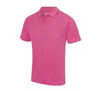 Just Cool Mens Plain Sports Polo Shirt (L) (Hot Pink)