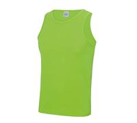 Just Cool Men's Sports Gym Tank Top - Plain Vest - Electric Green - 2XL