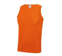 Just Cool Mens Sports Gym Plain Tank / Vest Top (2XL) (Electric Orange)