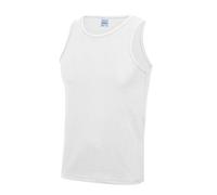 Just Cool Mens Sports Gym Plain Tank / Vest Top (L) (Arctic White)