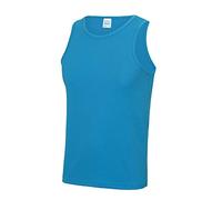 Just Cool Mens Sports Gym Plain Tank / Vest Top (L) (Sapphire Blue)