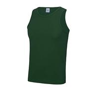 Just Cool Mens Sports Gym Plain Tank / Vest Top (S) (Bottle Green)