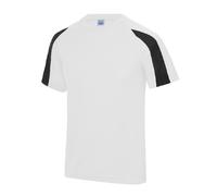 Just Cool Plain Polyester Breathable Wicking Athletic Sports Contrast T-Shirt