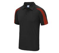 Just Cool Textured Polyester Breathable Wicking Athletic Contrast Polo Shirt