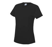 Just Cool Women's Sports Plain-coloured T-Shirt - Black - X-Large