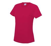 Just Cool Women's Sports Plain-coloured T-Shirt, Womens, hot pink, X-Large