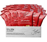 Just Crisps Jalapeno, 40g (Pack of 24). Handcooked Award Winning 100% Delicious British Crisps