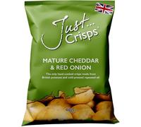 Just Crisps Mature Cheddar and Red Onion - The Only 100% British Crisp, 40g (Pack of 24)