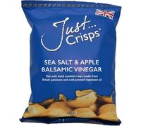 Just Crisps Sea Salt and Apple Balsamic Vinegar, 150g (Pack of 12). Handcooked Award Winning 100% Delicious British Crisps