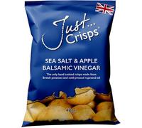 Just Crisps Sea Salt and Apple Balsamic Vinegar, 40g (Pack of 24). Handcooked Award Winning 100% Delicious British Crisps