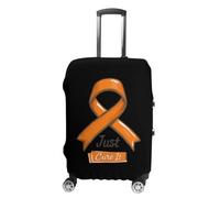 Just Cure It Orange Ribbon Leukemia Awareness Luggage Cover Travel Suitcase Protector Anti-Scratch Suitcase Cover S